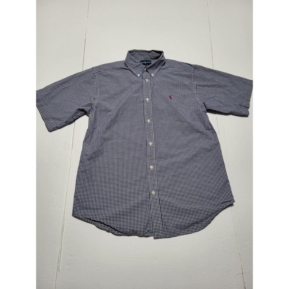 (#20)Polo Ralph Lauren Plaid Short Sleeve Button Down Size Youth XL (18-20)